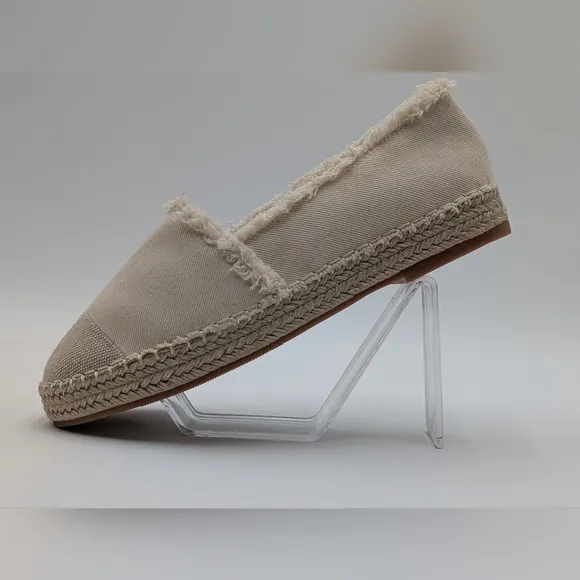 NWT Philip Hog Emma Beige Canvas Platform Espadrilles Womens Size US 8.5 E U39