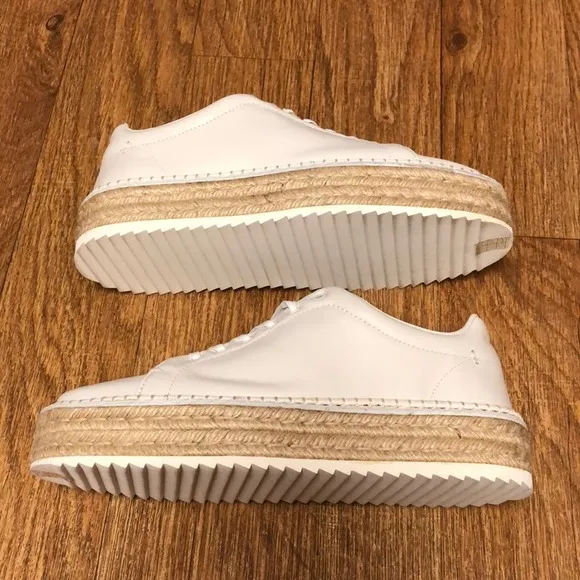 NWT Rag &amp; Bone Kent Espadrille in White with Jute Platform Size 9 (39)