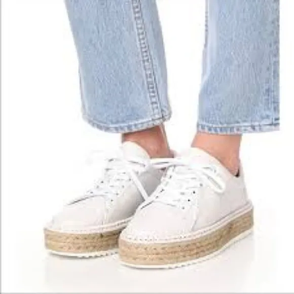 NWT Rag &amp; Bone Kent Espadrille in White with Jute Platform Size 9 (39)