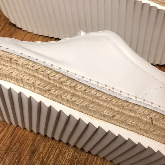 NWT Rag &amp; Bone Kent Espadrille in White with Jute Platform Size 9 (39)
