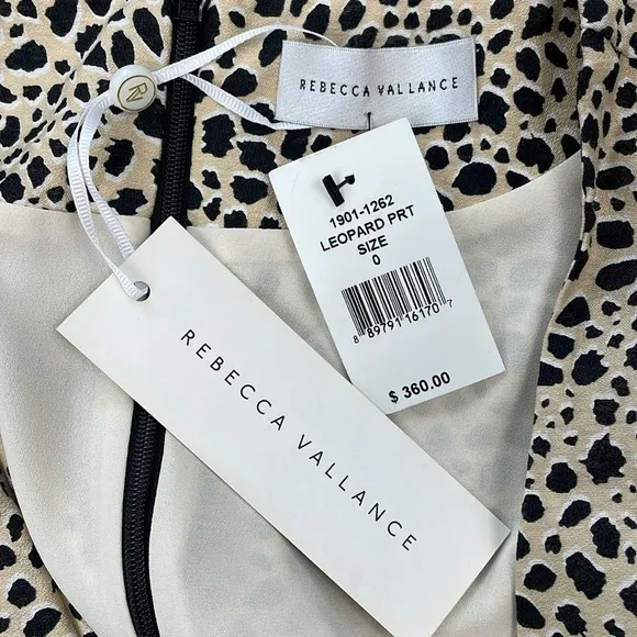 NWT Rebecca Vallance Anya Ruffle Wrap Mini Dress Animal Leopard Sz 0