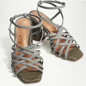 NWT Sam Edelman Daffodil Strappy Block Heel Sandal Green 9.5