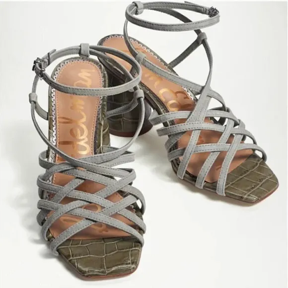 NWT Sam Edelman Daffodil Strappy Block Heel Sandal Green 9.5
