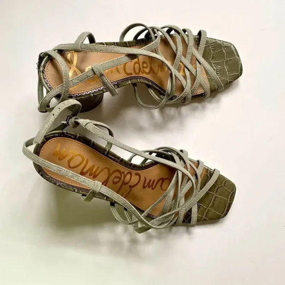 NWT Sam Edelman Daffodil Strappy Block Heel Sandal Green 9.5