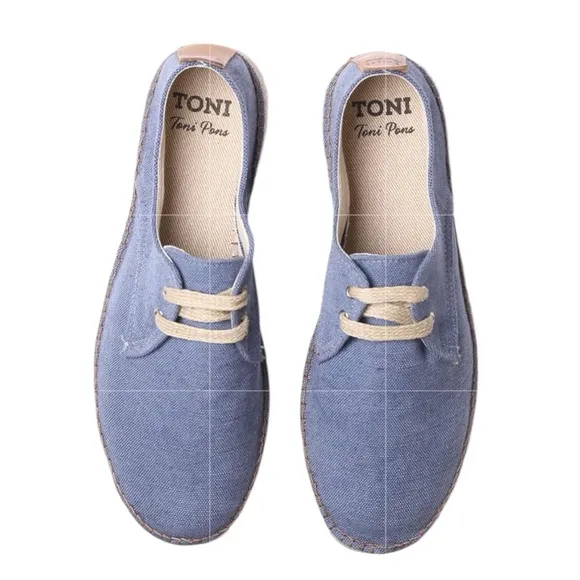 NWT Toni Pons - Dixon - Men's lace-up Espadrilles in Blue size 39 (US9)