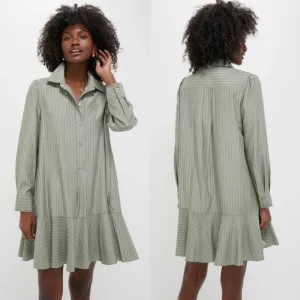 NWT Tuckernuck Callahan Shirt Dress Green Stripe S