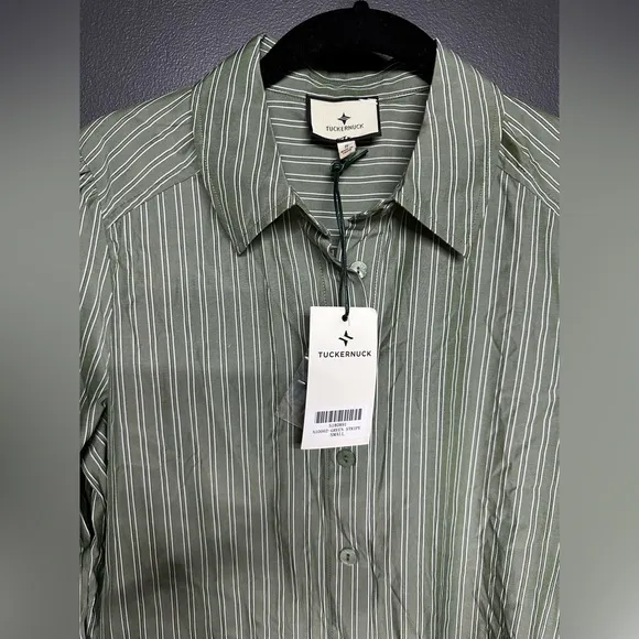 NWT Tuckernuck Callahan Shirt Dress Green Stripe S