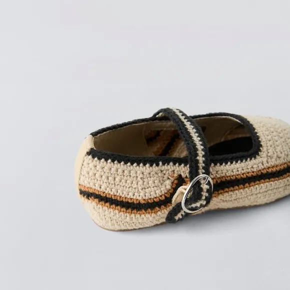 NWT Zara crochet ballet flats 7