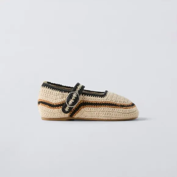 NWT Zara crochet ballet flats 7