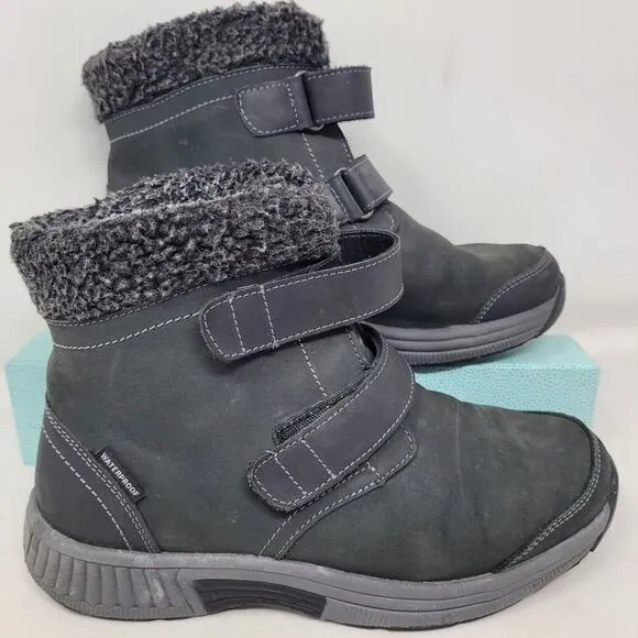 Orthofeet Florence Orthopedic Snow Boots Womens 7.5 Wide Blk Waterproof Comfort