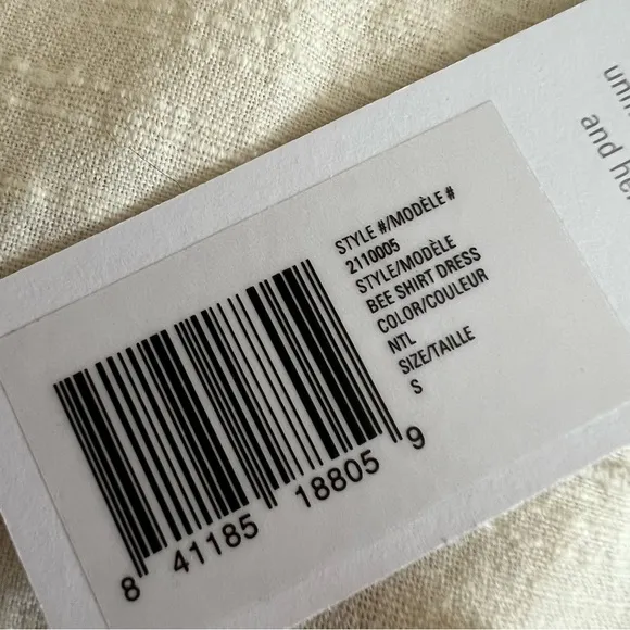 Outerknown Cream White Textured Bee Shirt Dress, size S
