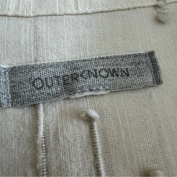 Outerknown Cream White Textured Bee Shirt Dress, size S
