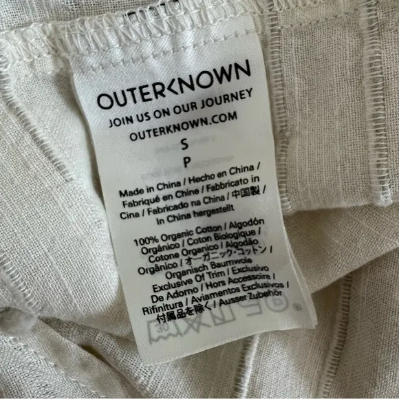 Outerknown Cream White Textured Bee Shirt Dress, size S