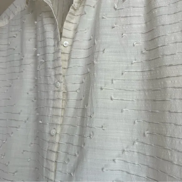 Outerknown Cream White Textured Bee Shirt Dress, size S