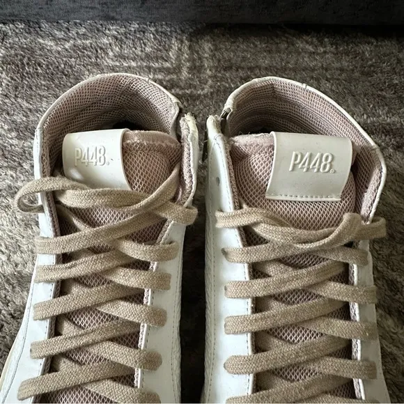 P448 Medusa High Top Sneakers Coated Leather Womens 37