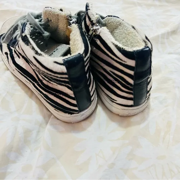 P448 Star Zebra High Top Zip Sneakers 37