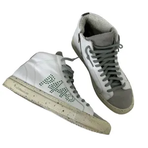 P448 White High Top Sneakers Leather