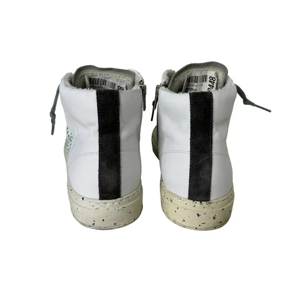 P448 White High Top Sneakers Leather