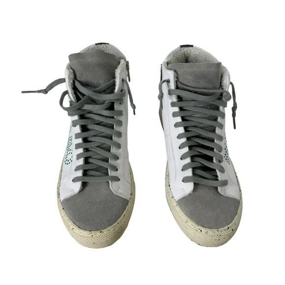 P448 White High Top Sneakers Leather