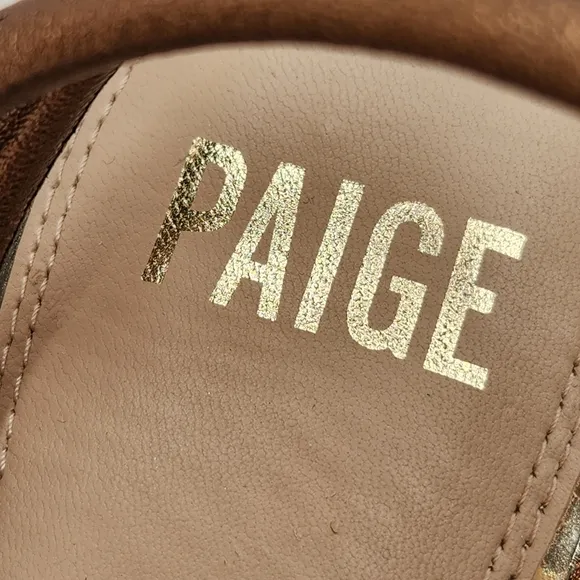 Paige wedge sandals women's 9 bronze leather Hallie strappy padded glam new $298
