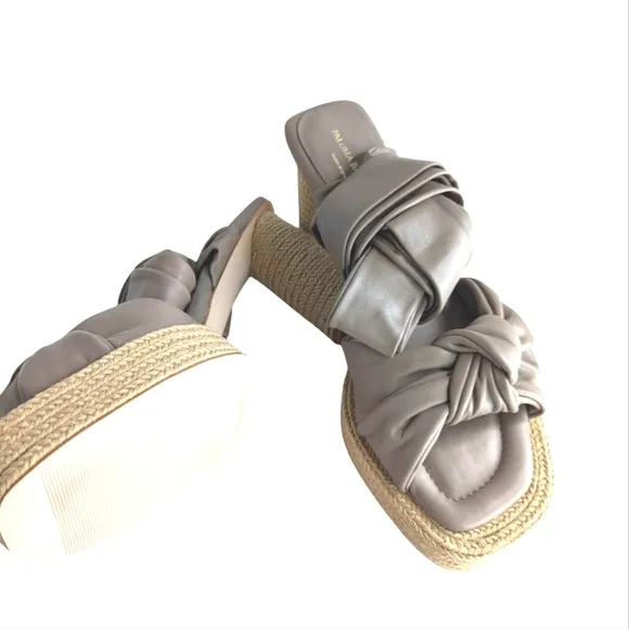 Paloma Barcelo Beige Luna Tie-Up Strappy Heels..... Size 40/US 9.5