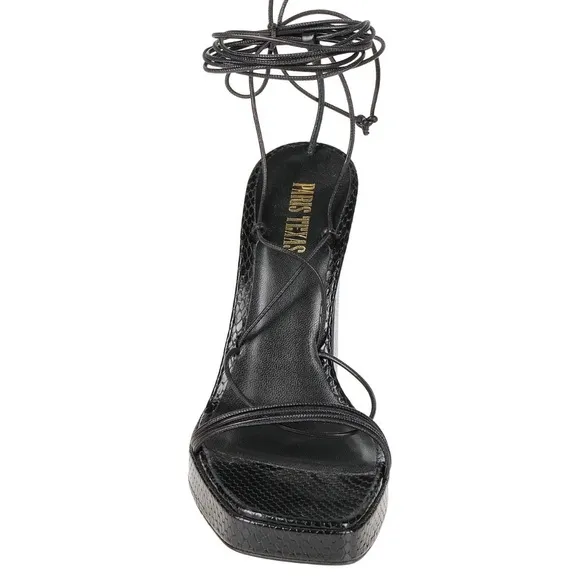 Paris Texas Black Strappy Women's Sandals
