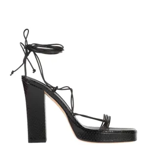 Paris Texas Black Strappy Women's Sandals