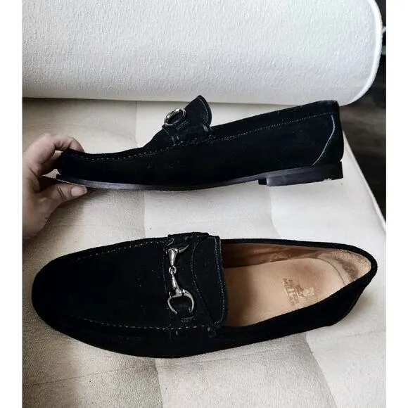 Peter Millar Loafers Men's 11M Black Suede Horsebit Preppy Classic Driving