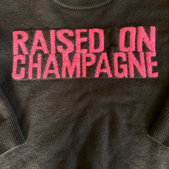 Philipp Plein Couture &quot;Raised on Champagne&quot; Wool Sweater – Black/Pink – …