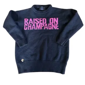 Philipp Plein Couture &quot;Raised on Champagne&quot; Wool Sweater – Black/Pink – …
