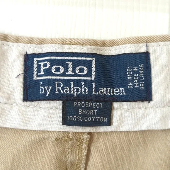 Polo Ralph Lauren 90's Vintage Prospect Classic Relaxed Fit Khaki Shorts Tan 34