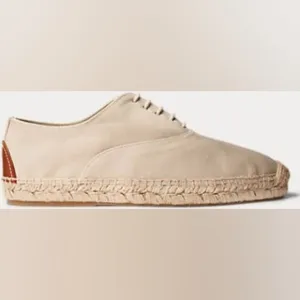 Polo Ralph Lauren Canvas Lace Up Tan Espadrilles
