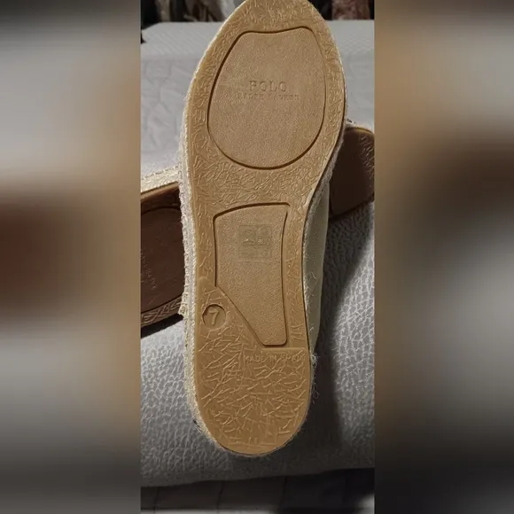 Polo Ralph Lauren Canvas Lace Up Tan Espadrilles