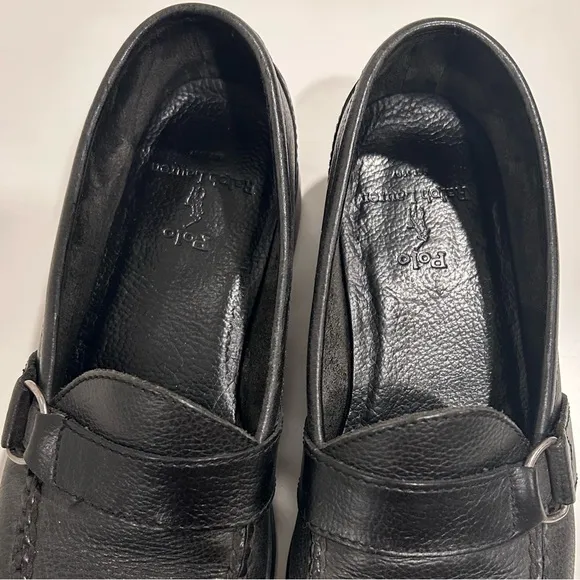 Polo Ralph Lauren Classic Black Leather Penny Loafers mens size 10D