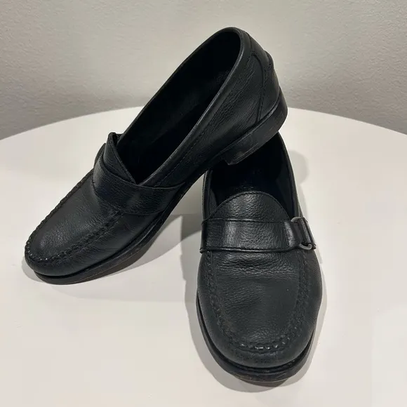 Polo Ralph Lauren Classic Black Leather Penny Loafers mens size 10D