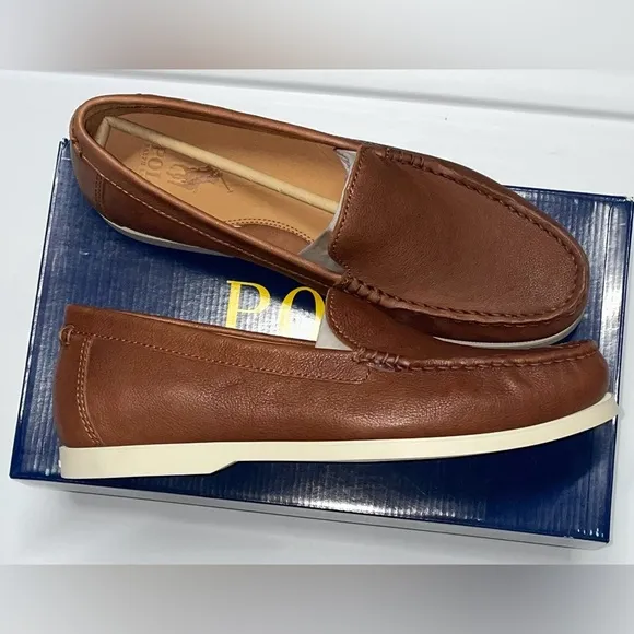 Polo Ralph Lauren Men Merton Leather Venetian Loafers Sz 9 Brown Dress Shoe New
