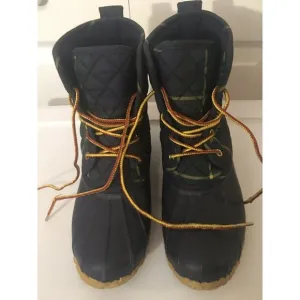 Polo‎ Ralph Lauren Plaid Snow Rain Boots Sz 6 1/2 Green Blue