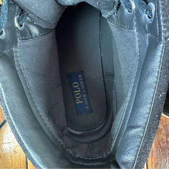 Polo Ralph Lauren PRL Tavis Black Suede High Top Sneakers 10.5D