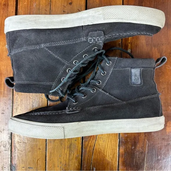 Polo Ralph Lauren PRL Tavis Black Suede High Top Sneakers 10.5D