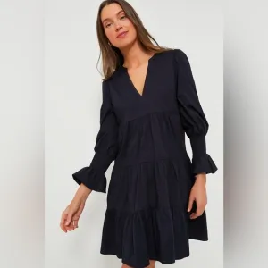 Pomander Place by Tuckernuck NWT Navy Blue Poplin Kenzo Dress Tiered Size XXL