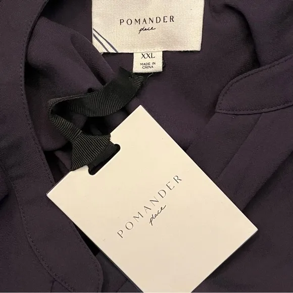 Pomander Place by Tuckernuck NWT Navy Blue Poplin Kenzo Dress Tiered Size XXL