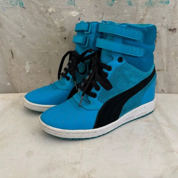 Puma Sky Wedge Heeled High Top Contact Sneakers
