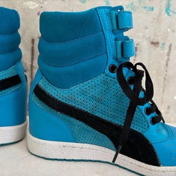 Puma Sky Wedge Heeled High Top Contact Sneakers