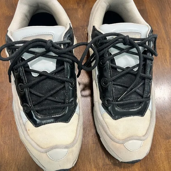 Raf Simons Black and Cream Chunky Sneakers