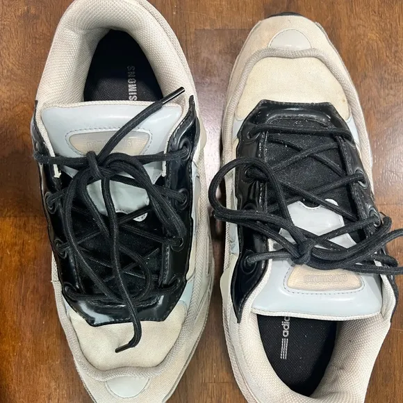 Raf Simons Black and Cream Chunky Sneakers