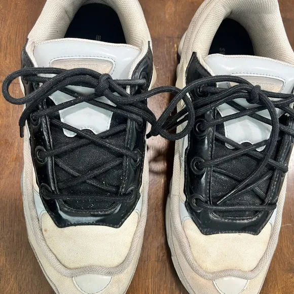 Raf Simons Black and Cream Chunky Sneakers