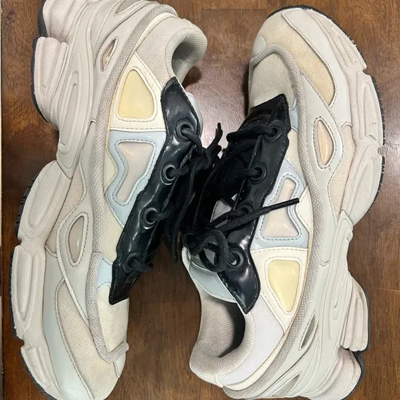 Raf Simons Black and Cream Chunky Sneakers