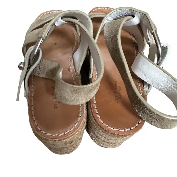 Rag &amp; bone August leather espadrille sandal size 37.5