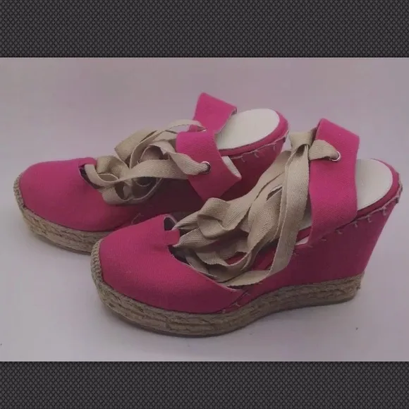 RALPH LAUREN Collection Bright Pink Espadrille NEW