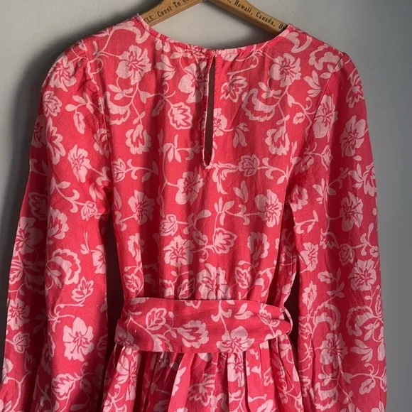 RAMY BROOK Jolie linen Floral Mini Tiered Dress Small
